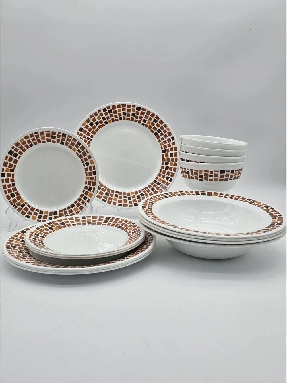 Corelle Precious Colours Amber Orange 16-Pc Dinnerware Set Made In USA 2013-2015